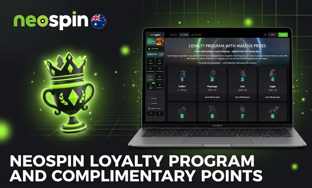 Neospin loyalty program statuses and rewards